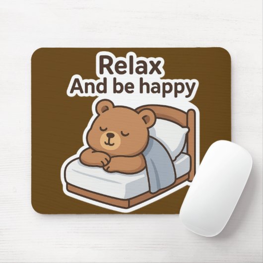 Cute Sleepy Bear Sticker マウスパッド (マウス)