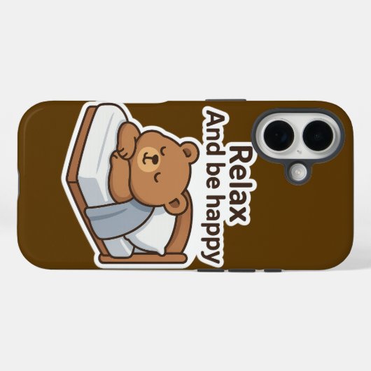 Cute Sleepy Bear Sticker Case-Mate iPhoneケース (裏面 (横))
