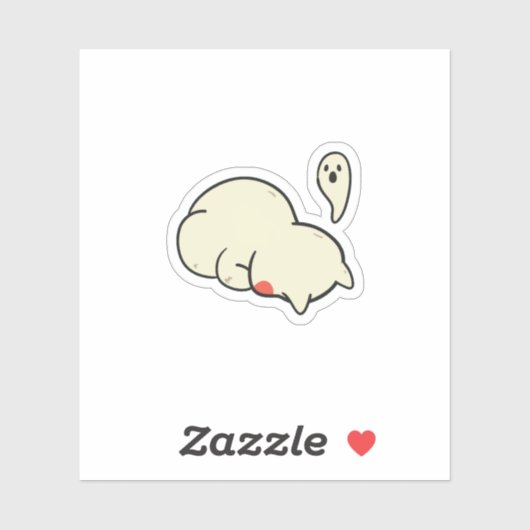 Cute Sleepy Blob Ghost Sticker シール (シート)