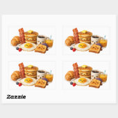 Cute sleepy breakfast food characters Sticker 長方形シール (シート)