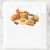 Cute sleepy breakfast food characters Sticker 長方形シール (バッグ)