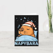 Cute Sleepy Capybara Funny Napybara Pajamas  カード (正面)