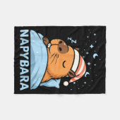 Cute Sleepy Capybara Funny Napybara Pajamas  フリースブランケット (正面(横))