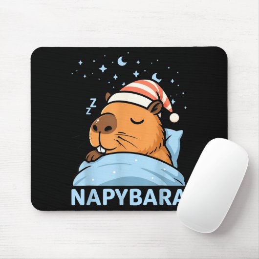Cute Sleepy Capybara Funny Napybara Pajamas  マウスパッド (マウス)