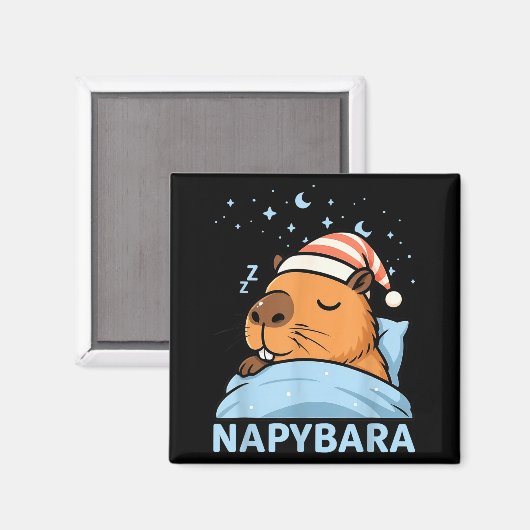 Cute Sleepy Capybara Funny Napybara Pajamas  マグネット (正面/裏面)