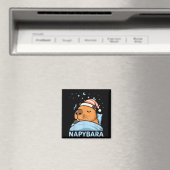 Cute Sleepy Capybara Funny Napybara Pajamas マグネット (インサイチュ (食洗機))
