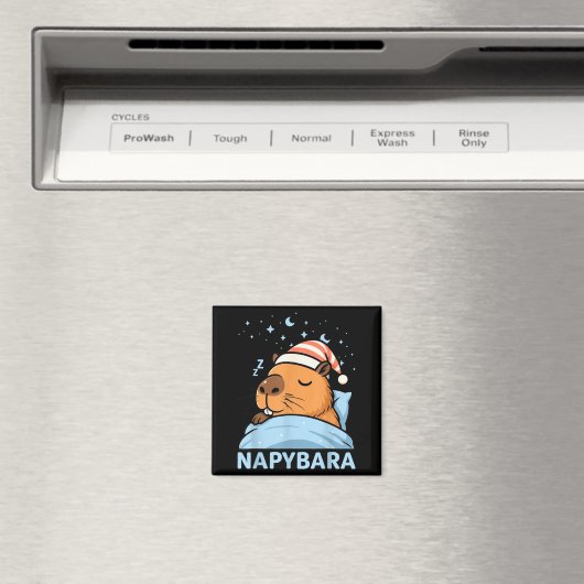 Cute Sleepy Capybara Funny Napybara Pajamas マグネット (インサイチュ (食洗機))