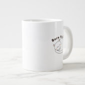 Cute Sleepy Cat “Nap First” Line Art Design ジャンボコーヒーマグカップ (正面右)