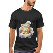 Cute Sleepy Cat on Cloud Winter Beanie Art ✨🐾☁️