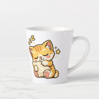 Cute Sleepy Cat Pillow カフェラテマグ