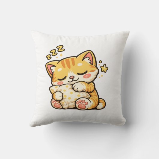 Cute Sleepy Cat Pillow クッション (裏面)