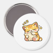 Cute Sleepy Cat Pillow マグネット (正面/裏面)