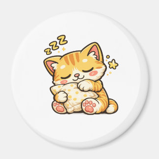 Cute Sleepy Cat Pillow マグネット