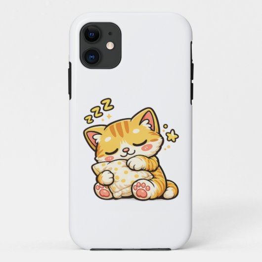 Cute Sleepy Cat Pillow Case-Mate iPhoneケース (裏面)