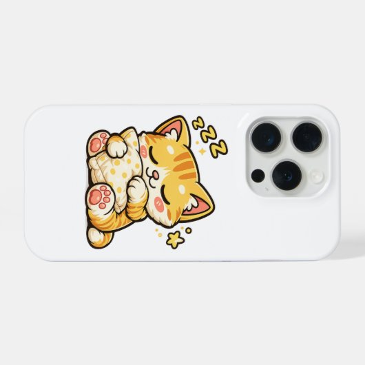 Cute Sleepy Cat Pillow iPhoneケース (裏面横)