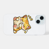 Cute Sleepy Cat Pillow iPhone 15ケース (裏面横)