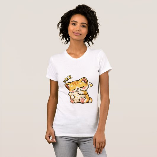 Cute Sleepy Cat Pillow Tシャツ (正面フル)