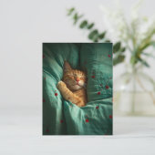 Cute Sleepy Ginger Kitty ポストカード (スタンド正面)