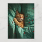 Cute Sleepy Ginger Kitty ポストカード (正面)
