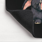 Cute Sleepy Holland Lop Rabbit Yawn Black Bunny Wa マウスパッド (コーナー)