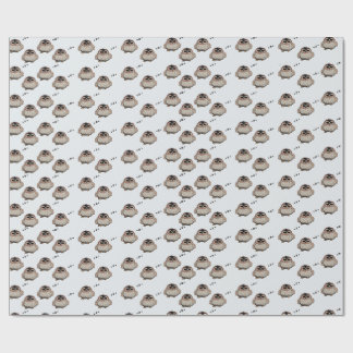 Cute Sleepy Owl Pattern Wrapping Paper ラッピングペーパー