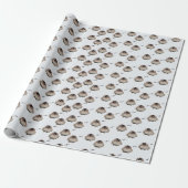Cute Sleepy Owl Pattern Wrapping Paper ラッピングペーパー (アンロールド)