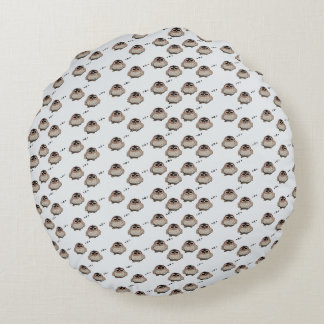 Cute Sleepy Owl Round Pillow Decor ラウンドクッション
