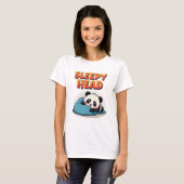 Cute Sleepy Panda “Sleepy Head” Women’s T-Shirt Tシャツ (正面フル)