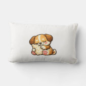 Cute Sleepy Puppy with Pillow ランバークッション (裏面)