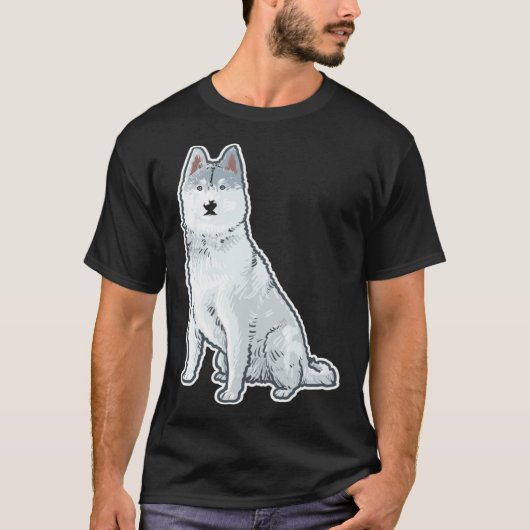 Cute Sleigh Dog Siberian Husky Tシャツ (正面)
