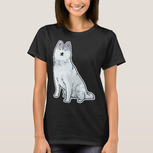 Cute Sleigh Dog Siberian Husky Tシャツ (正面)