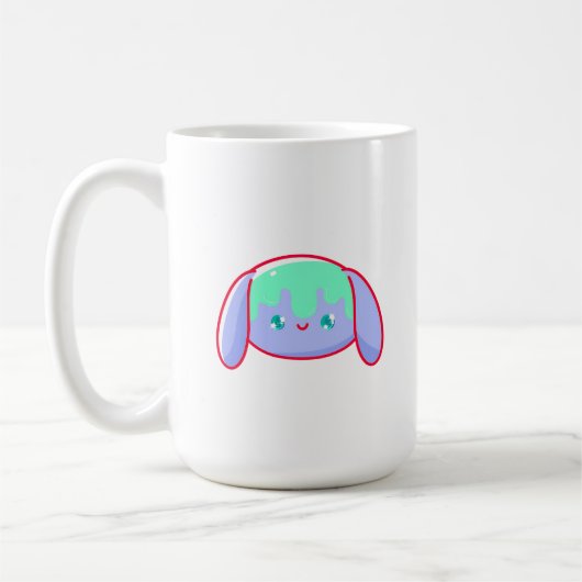 Cute Slime Bunny Water Droplet Character コーヒーマグカップ (左)