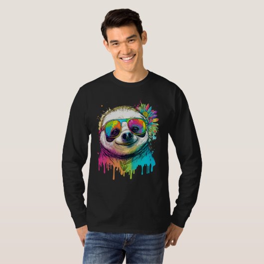 Cute Sloth  Animal on Sloth 3 Tシャツ (正面フル)