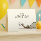 Cute Sloth Belated Happy Birthday Funny Cartoon カード