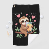 Cute Sloth Boba Bubble Milk Tea Kawaii Women Girls ゴルフタオル (インサイチュ)