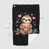 Cute Sloth Boba Bubble Milk Tea Kawaii Women Girls ゴルフタオル (インサイチュ)