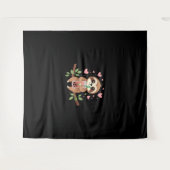 Cute Sloth Boba Bubble Milk Tea Kawaii Women Girls タペストリー (正面(横))