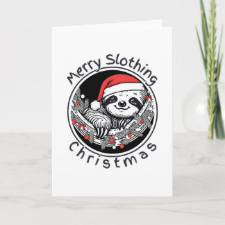 Cute Sloth Christmas Card – Merry Slothing Xmas シーズンカード