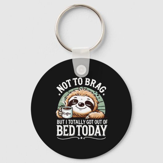 Cute Sloth Coffee Funny Quote Caffeine Lover Gift  キーホルダー (正面)