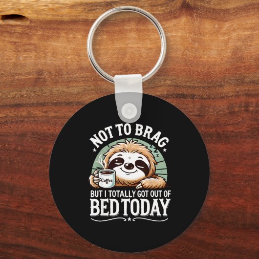 Cute Sloth Coffee Funny Quote Caffeine Lover Gift  キーホルダー (正面)