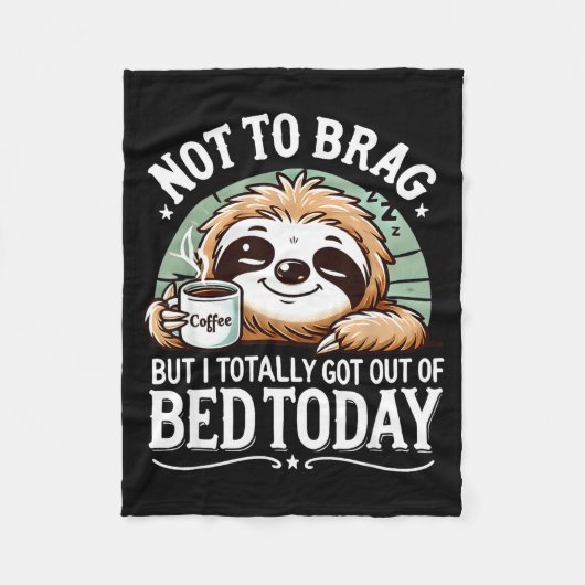 Cute Sloth Coffee Funny Quote Caffeine Lover Gift  フリースブランケット (正面)