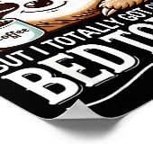 Cute Sloth Coffee Funny Quote Caffeine Lover Gift ポスター (角)