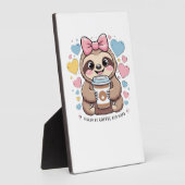 Cute Sloth Coffee Lover Shirt � Funny Fueled by Co フォトプラーク (側面)