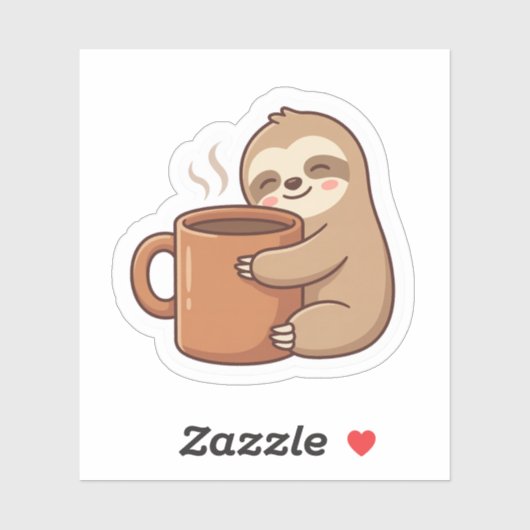 Cute Sloth Coffee Sticker シール (シート)