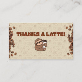 Cute Sloth Coffee Thank You Card  名刺