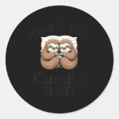 Cute Sloth Couple This Is Our Cuddle  ラウンドシール (正面)