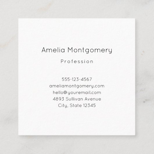 Cute Sloth Driving a Pink Convertible スクエア名刺 (裏面)