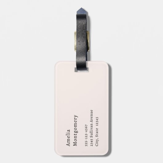 Cute Sloth Driving a Pink Convertible ラゲッジタグ (裏面縦)