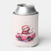 Cute Sloth Driving a Pink Convertible 缶クーラー (缶正面)