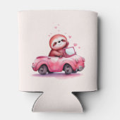 Cute Sloth Driving a Pink Convertible 缶クーラー (裏面)